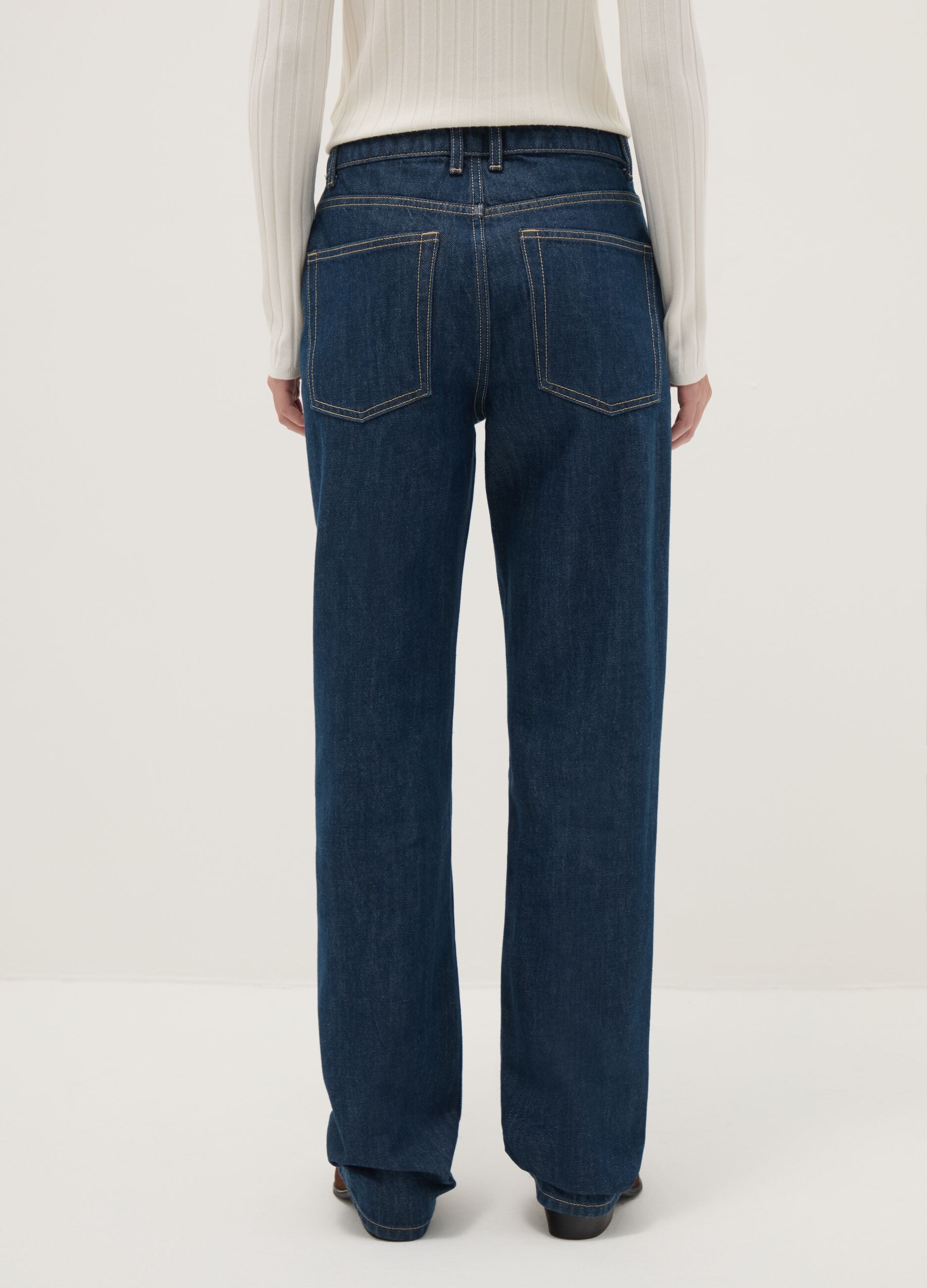 Pure Cotton Blue Straight Fit Jeans