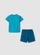 Light blue and navy pure cotton teddy bear set for baby boys, regular fit_1