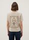 Beige pure cotton short-sleeve T-shirt, regular fit, with print_3