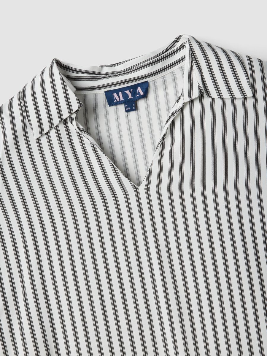 Camicia bianca in pura viscosa a righe_5