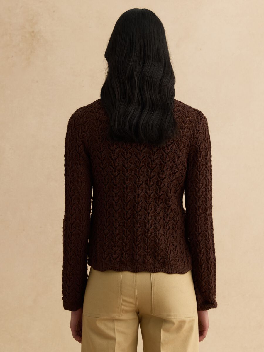 Brown Cardigan in Pure Cotton_2