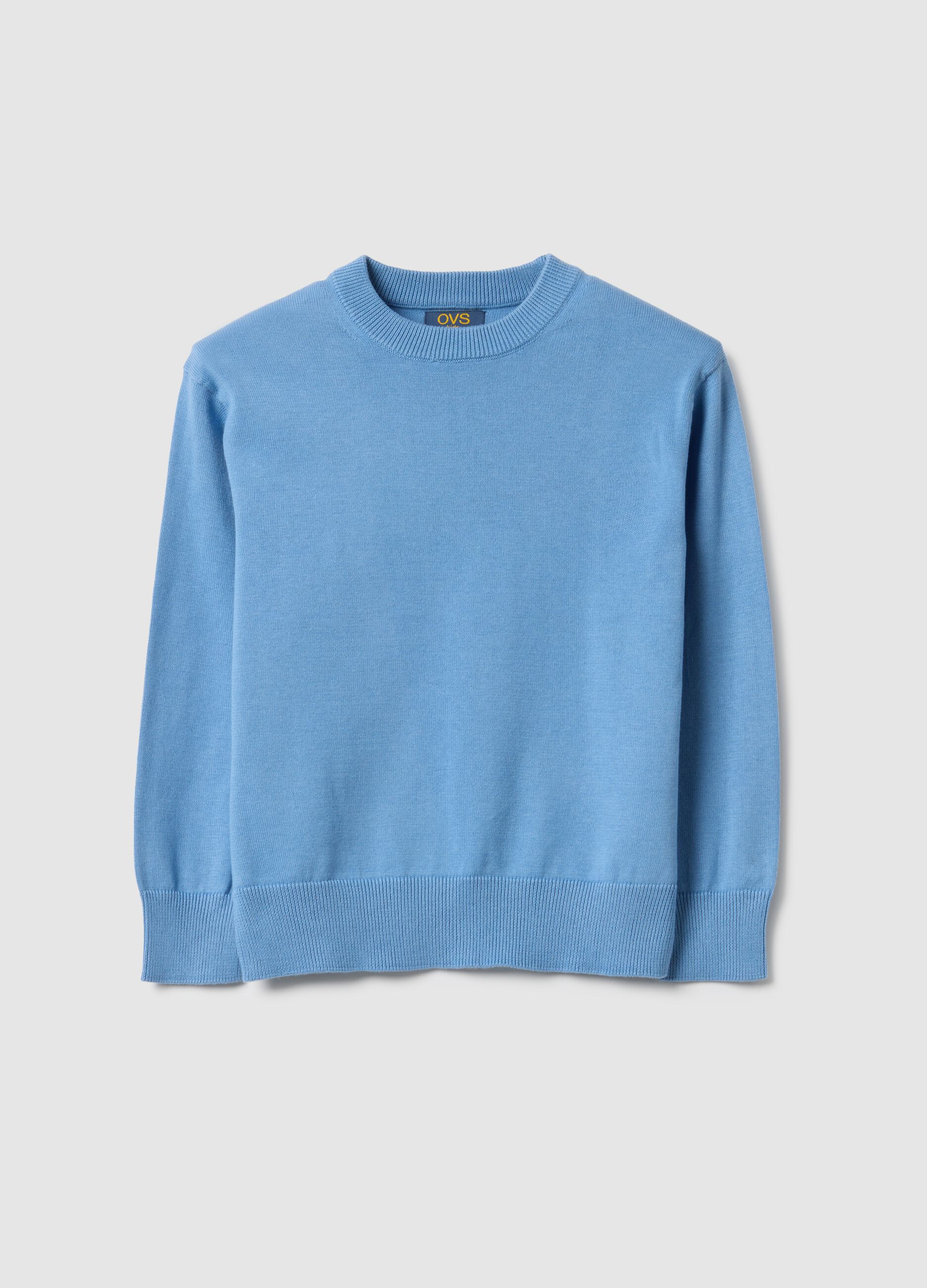 Blue children's pure cotton crew neck jumper regular fit