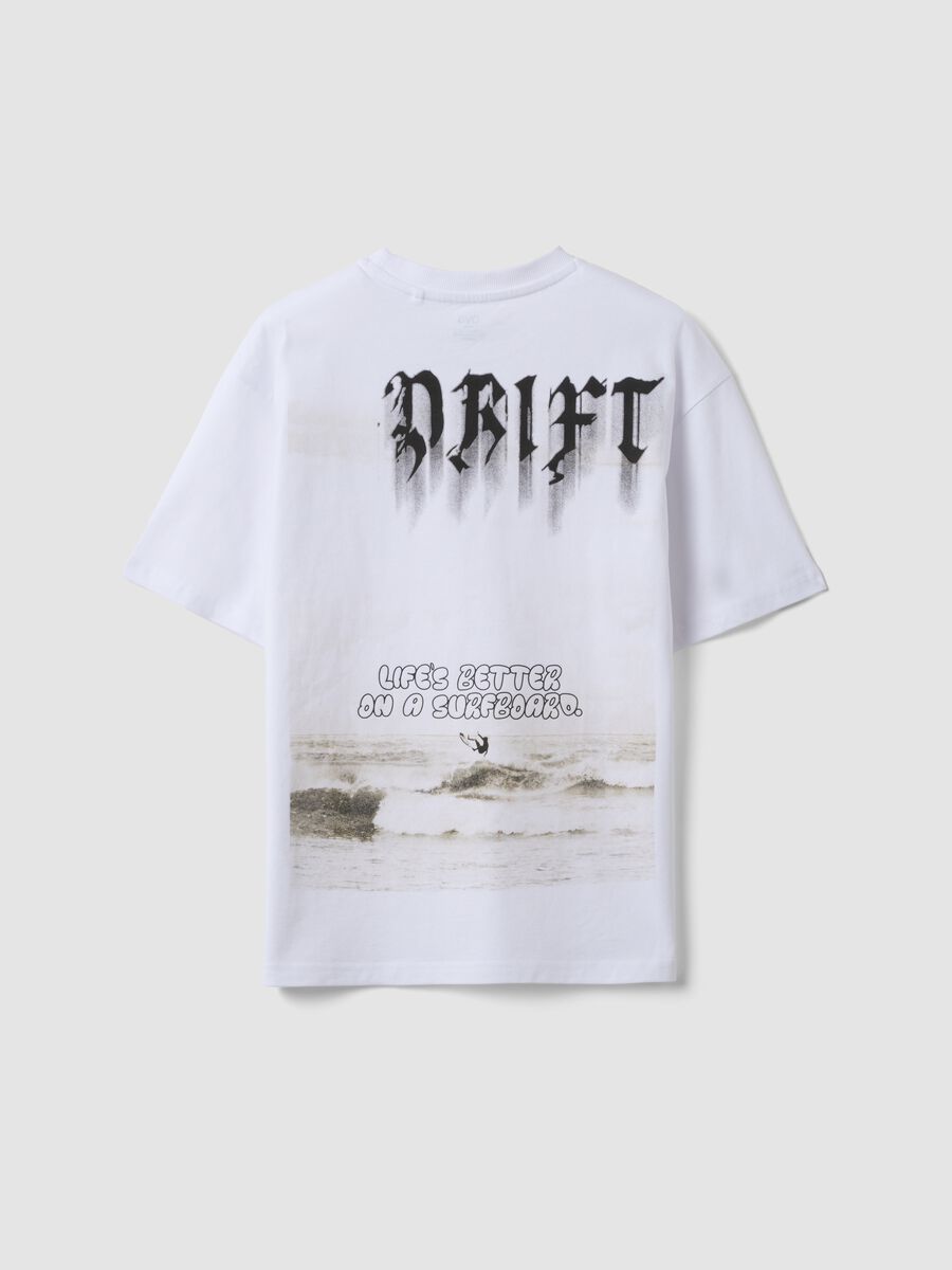 White short-sleeve pure cotton oversized-fit boys&rsquo; T-shirt_4
