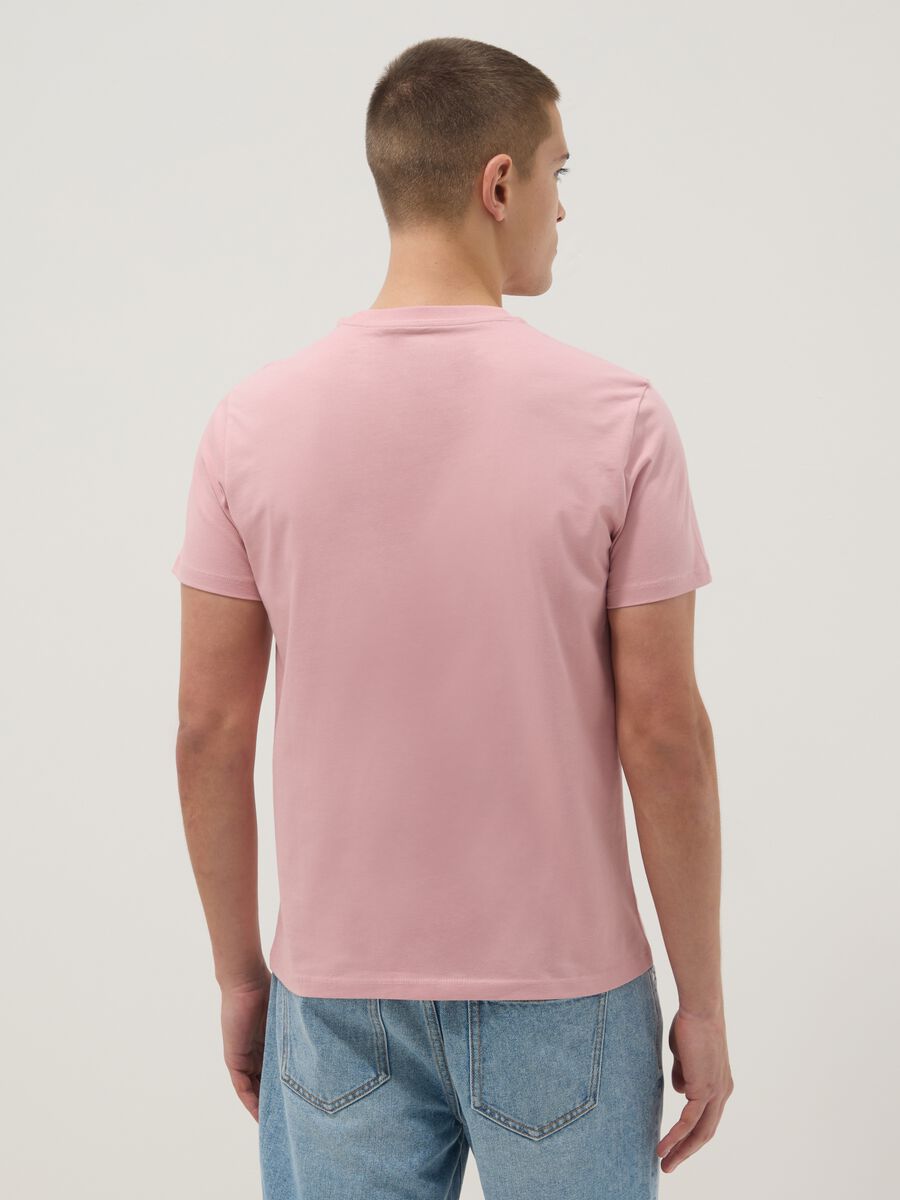 Pink pure cotton short-sleeve T-shirt_3