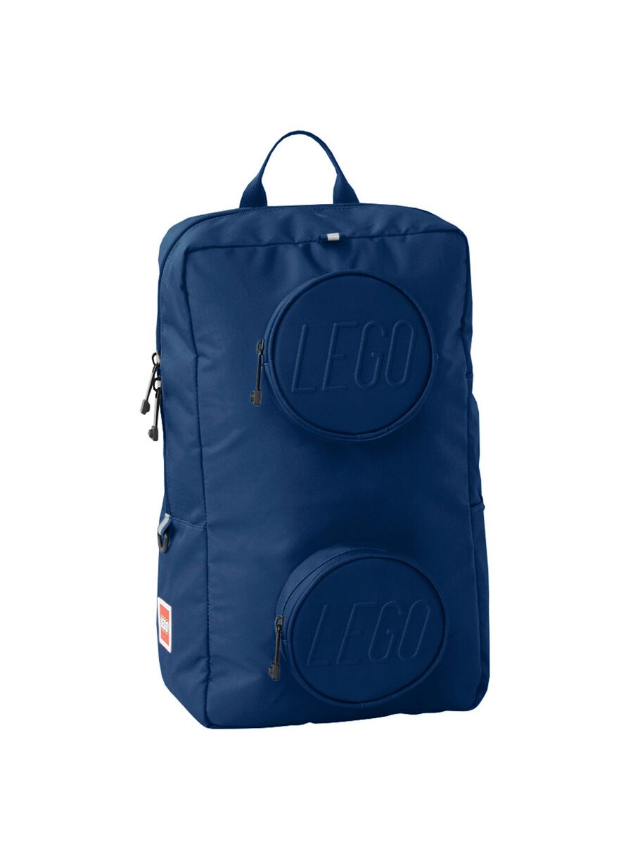 Blue backpack with round front pockets_0