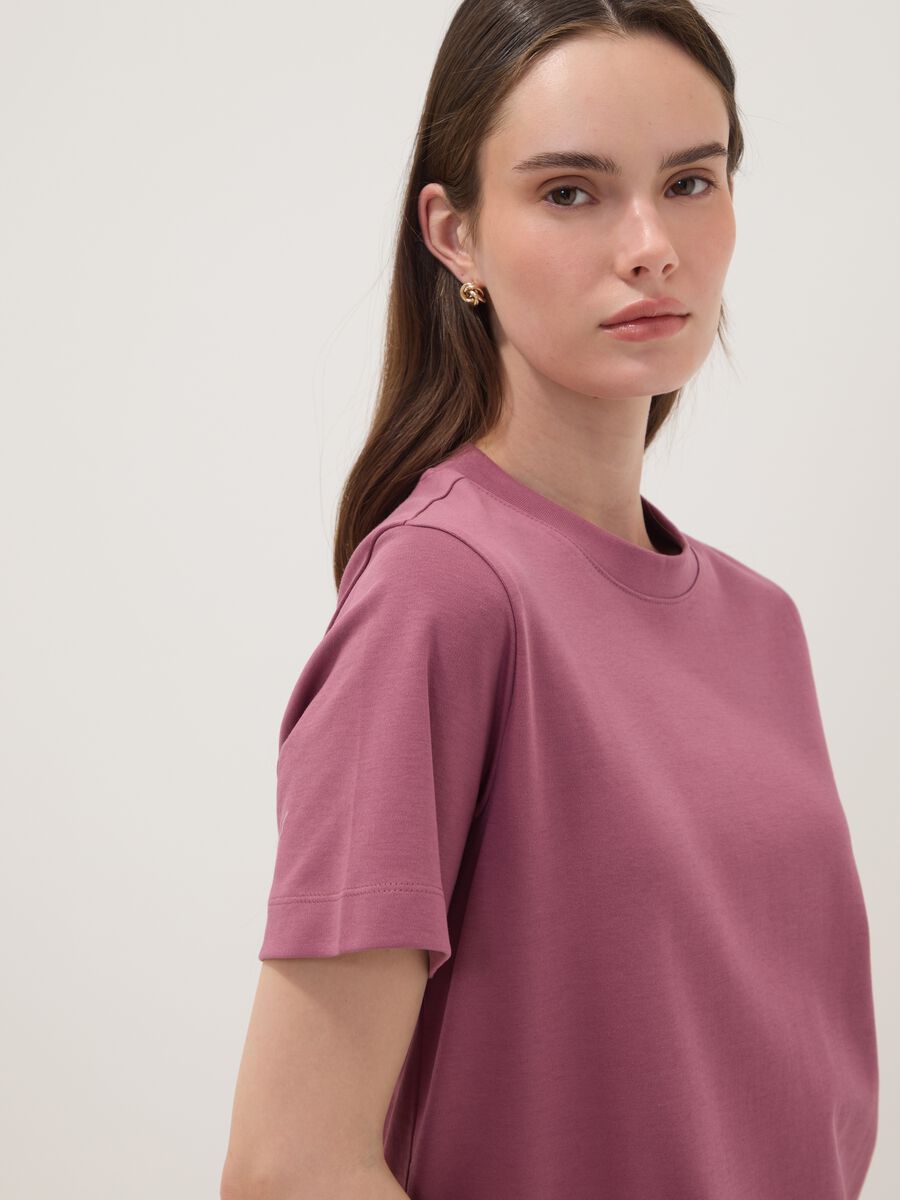 Pink relaxed-fit pure cotton short-sleeve T-shirt_3