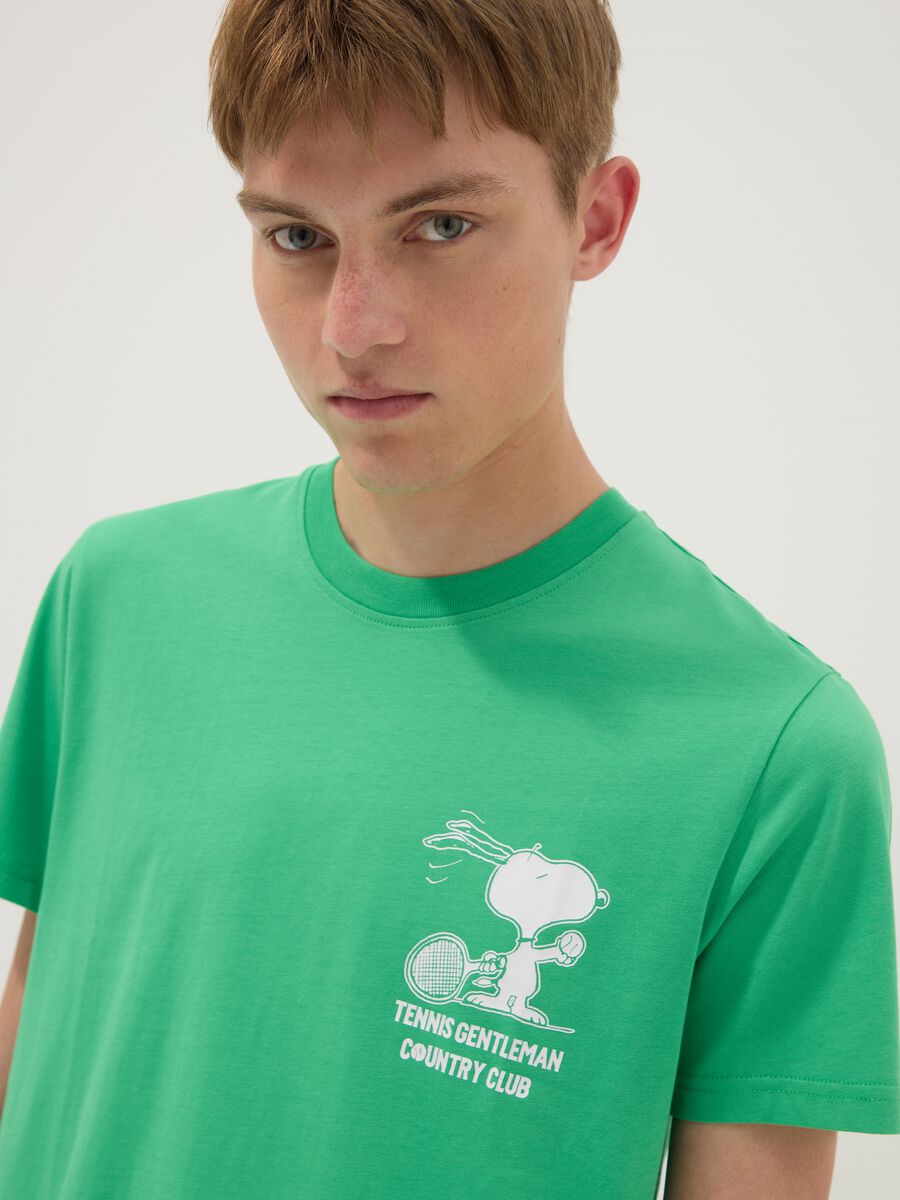 Green pure cotton short-sleeve T-shirt_1