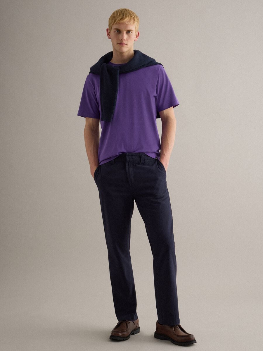Violet pure cotton crew neck T-shirt relaxed fit_1