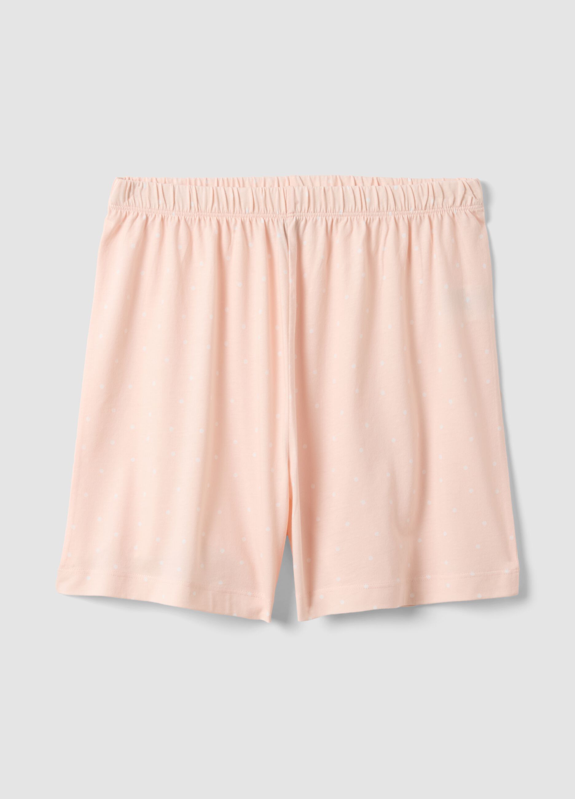 Pink polka dot pure cotton pyjama shorts regular fit