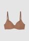 Brown padded triangle bra in stretch fabric_4