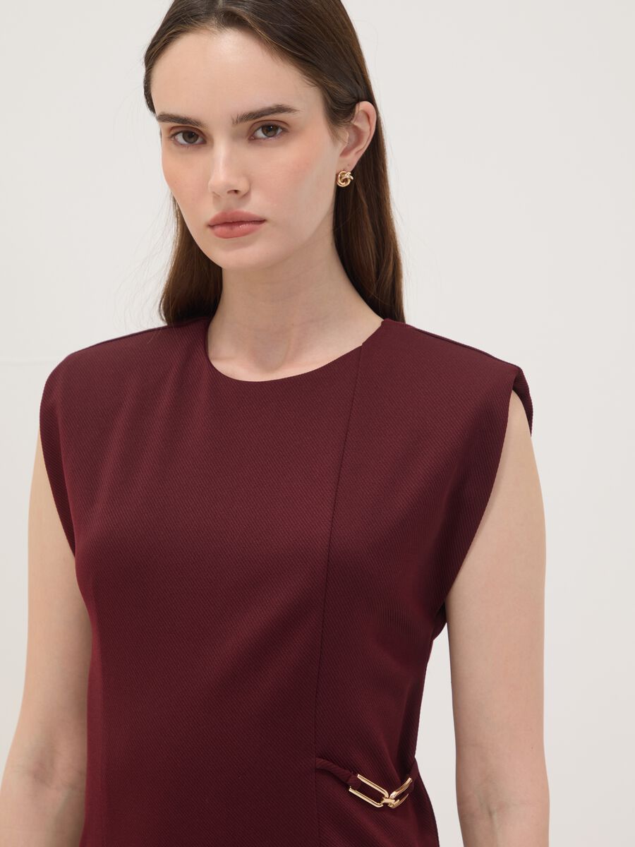 Red midi dress in stretch fabric, slim fit_1