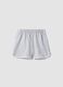 Grey cotton-blend shorts with elasticated waist for girls, comfy fit_4