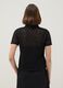 Black regular fit polo with mesh texture_2