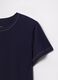 Blue cropped T-shirt in cotton_4