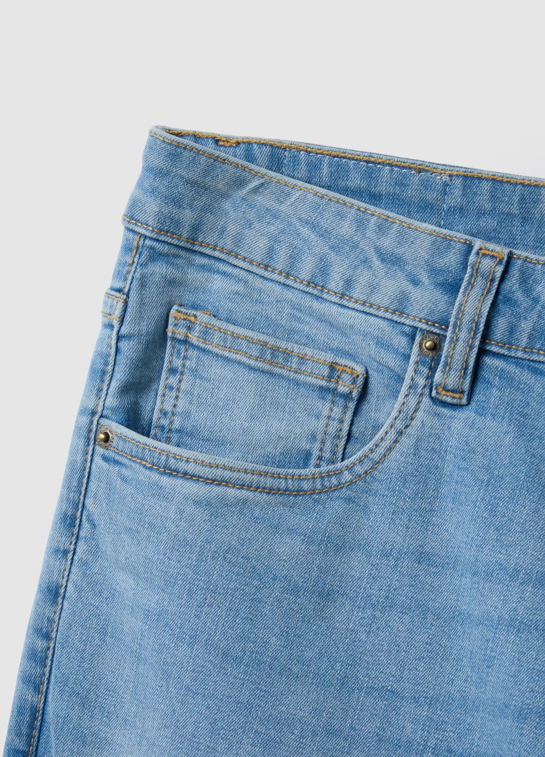 Blue Stretch Cotton Skinny Fit Jeans