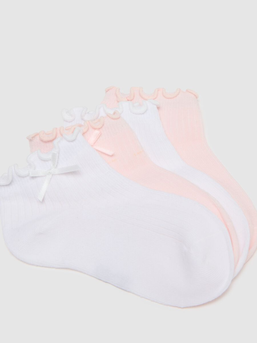 Girls' Multicolour Cotton Blend Socks Tripack with Bow_1