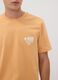 Orange pure cotton jersey T-shirt with chest print, regular fit_2
