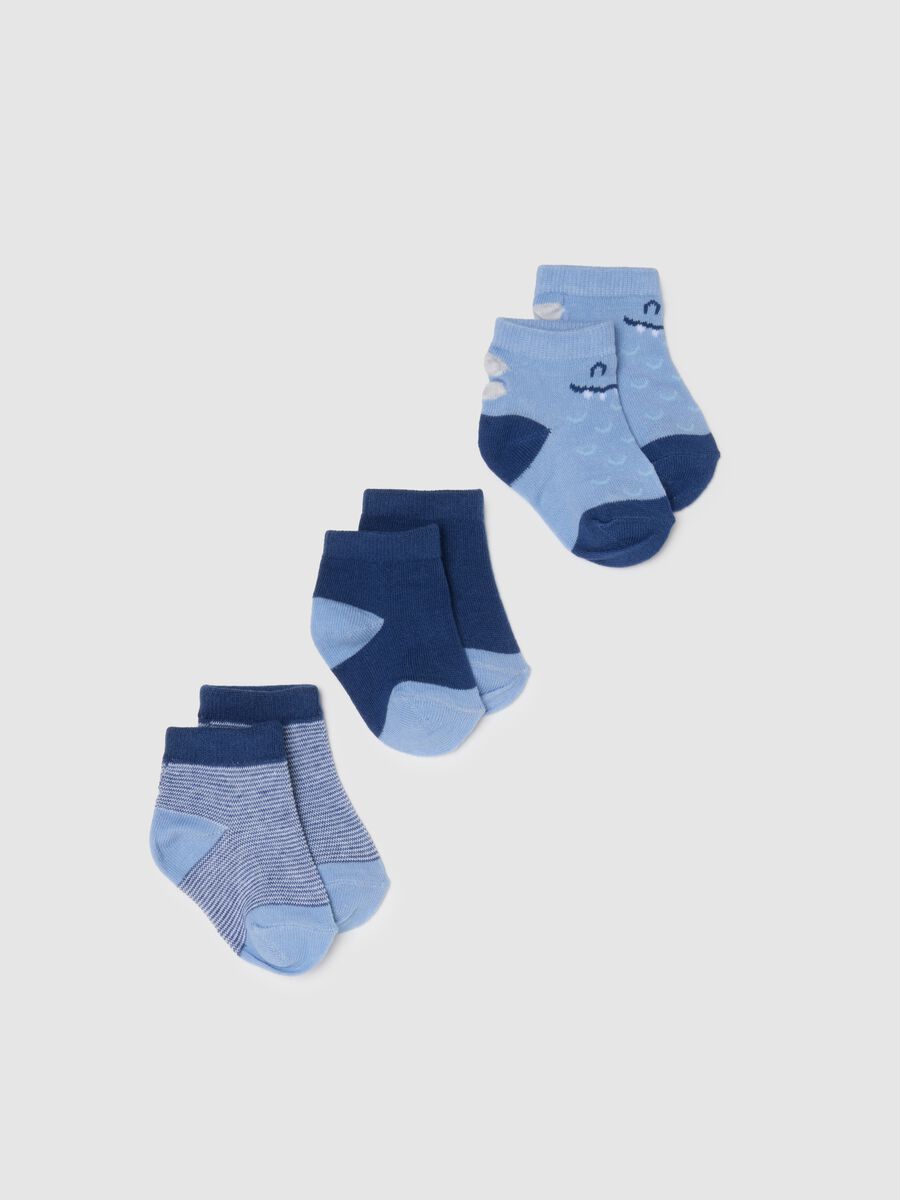 Newborn multi-colour cotton blend socks tripack with designs_0