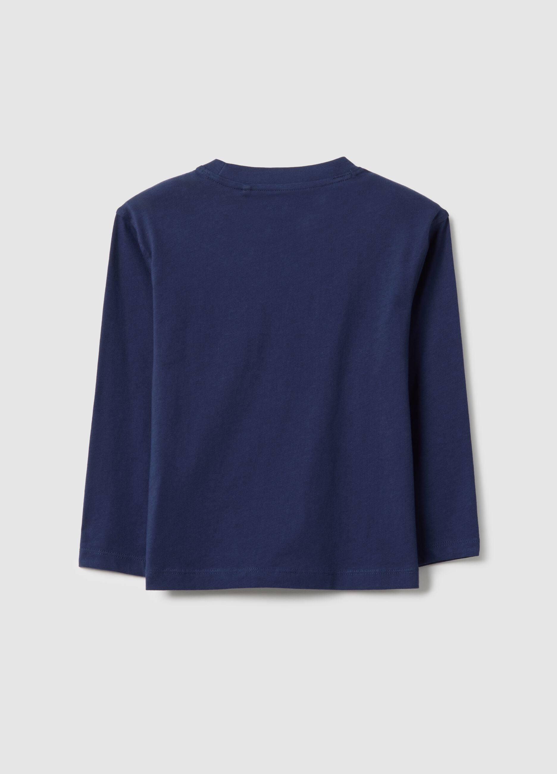 Child's blue pure cotton over fit t-shirt with print