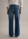 Blue Regular Fit Cotton Denim and Linen Blend Jeans_3
