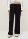 Black cotton blend regular fit joggers_1