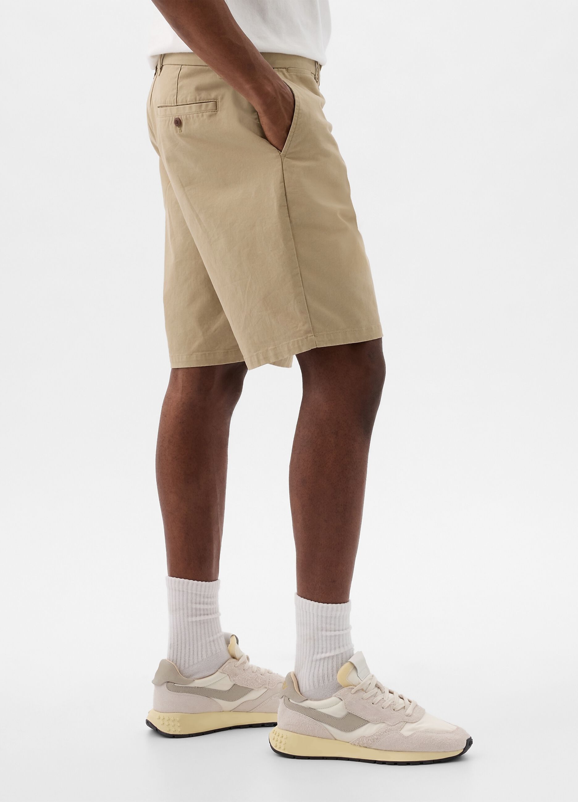 Relaxed-fit Bermuda shorts in stretch cotton