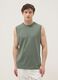 Green crew-neck pure cotton vest, relaxed fit_2