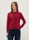 Regular fit red crew neck cardigan_1