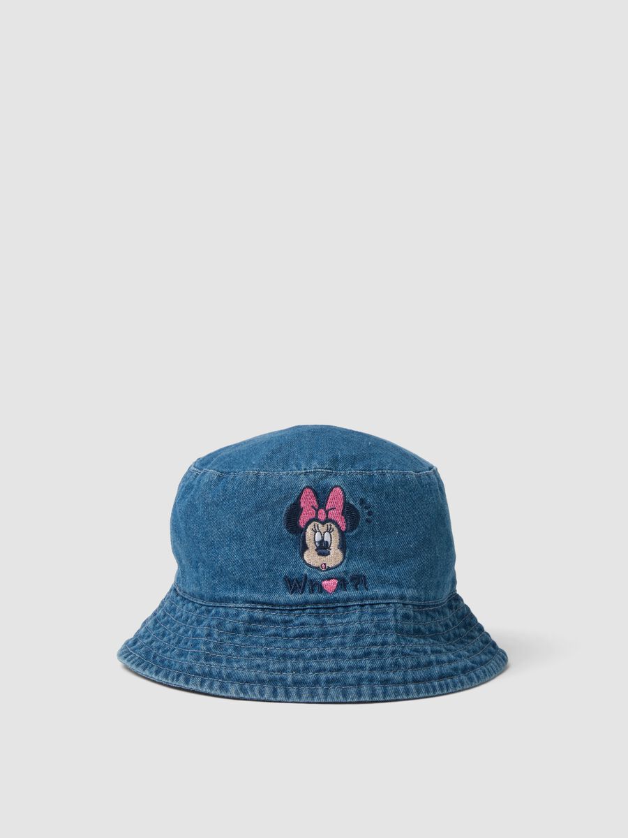 Blue denim pure cotton girls&rsquo; hat with Minnie_0