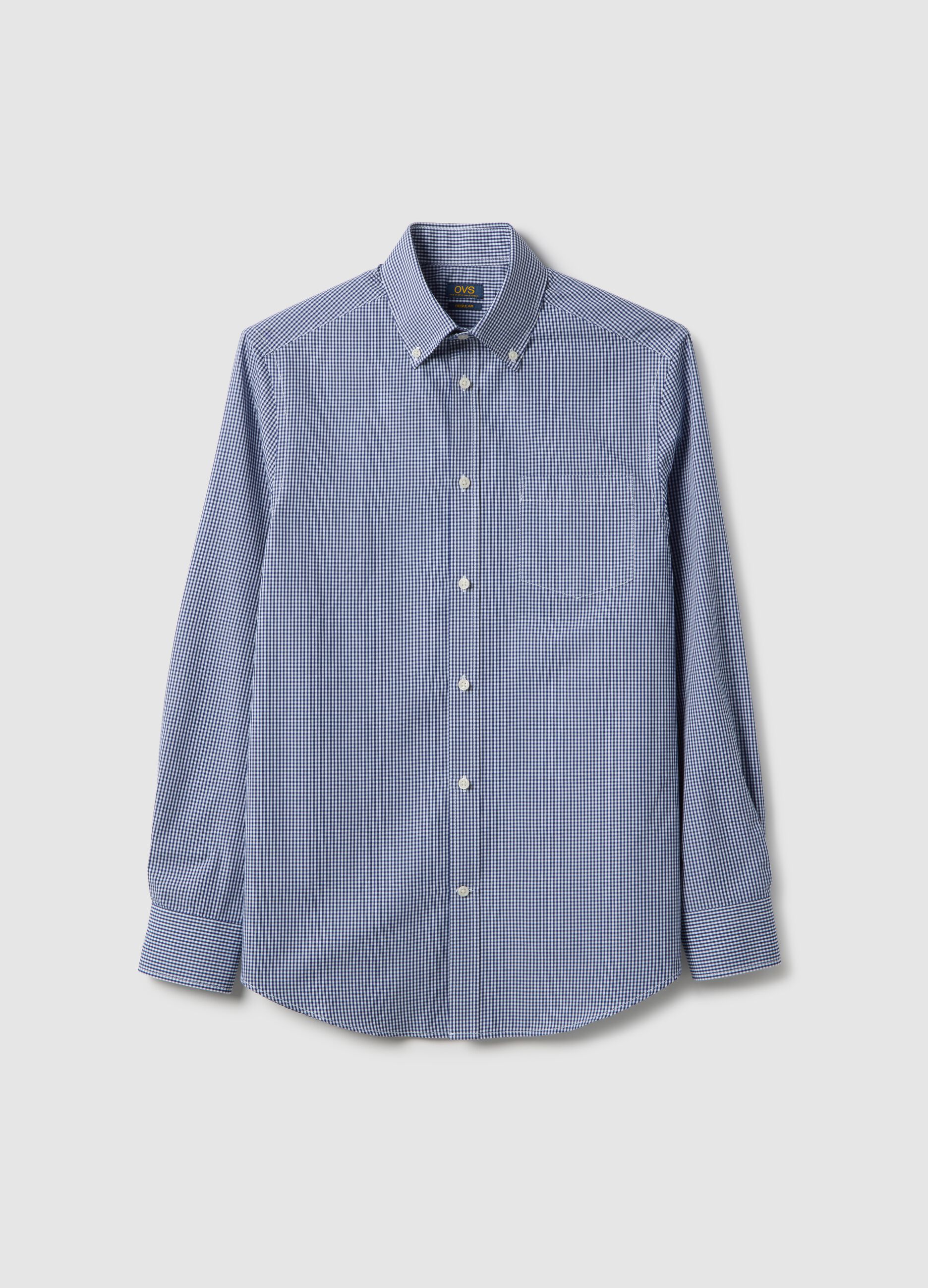 Multicolour check shirt in cotton blend regular fit easy iron