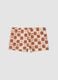 Brown checked stretch fabric boxer swim shorts for baby boy_0