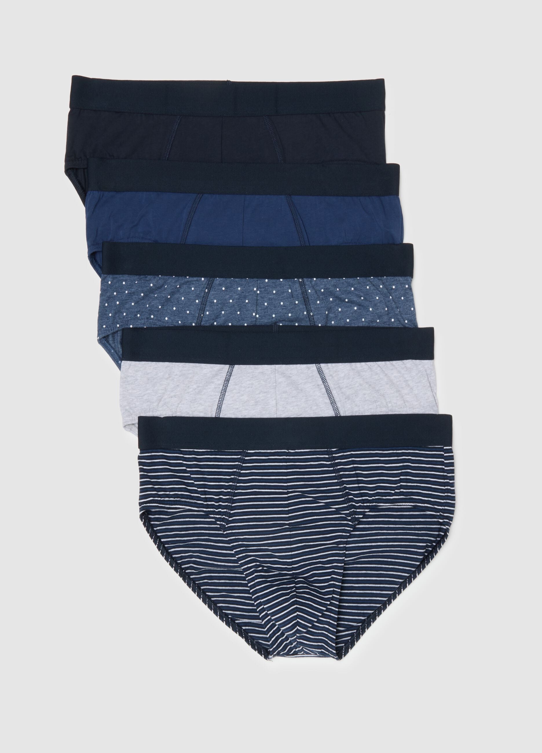 Multipack multicolour regular fit elasticated cotton briefs