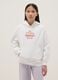 White pure cotton oversized fit sweatshirt for girls with flower_0