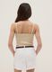 Girls' slim fit beige short top in linen and cotton blend_2