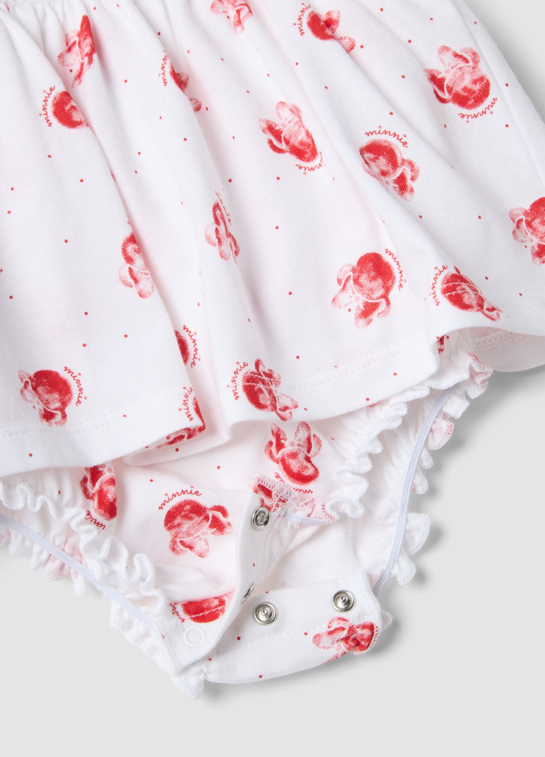 White pure cotton baby romper with Minnie