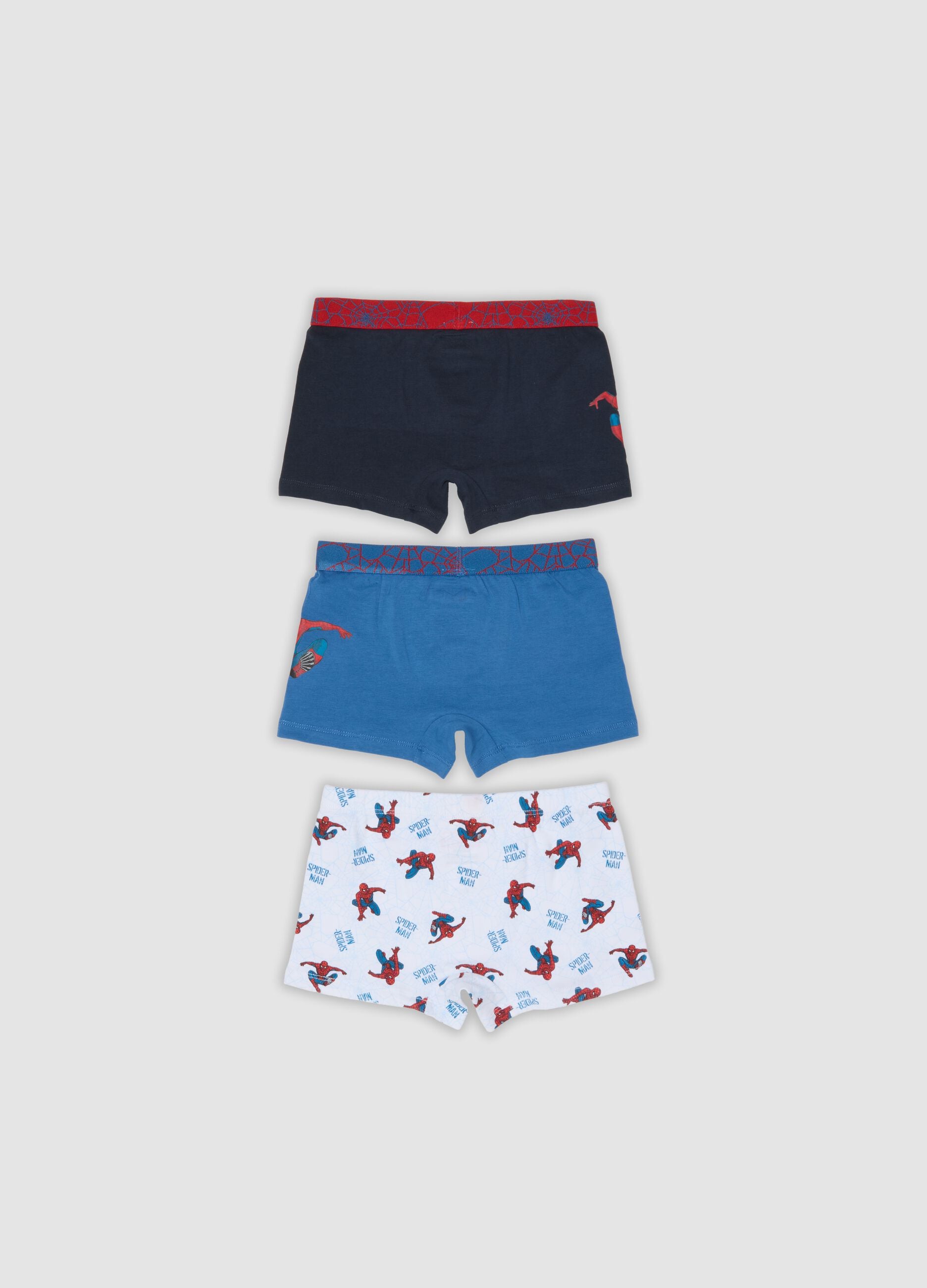 3-pack of Spider-Man print organic stretch cotton midi boxer shorts