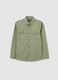 Boys&rsquo; shirt in 100% green cotton with oversized fit and button fastening_3