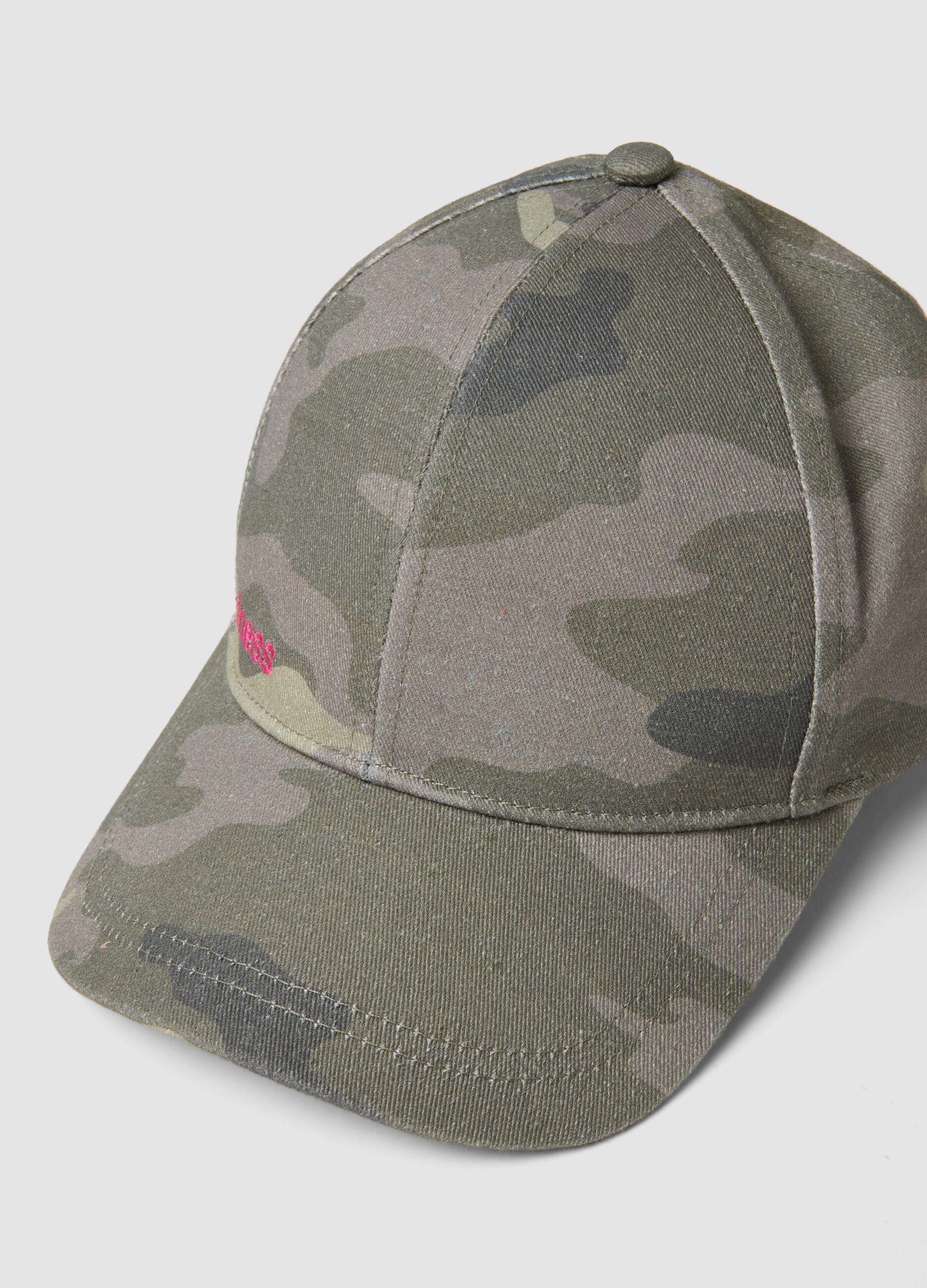 Multicolour camouflage pure cotton baseball cap for girls