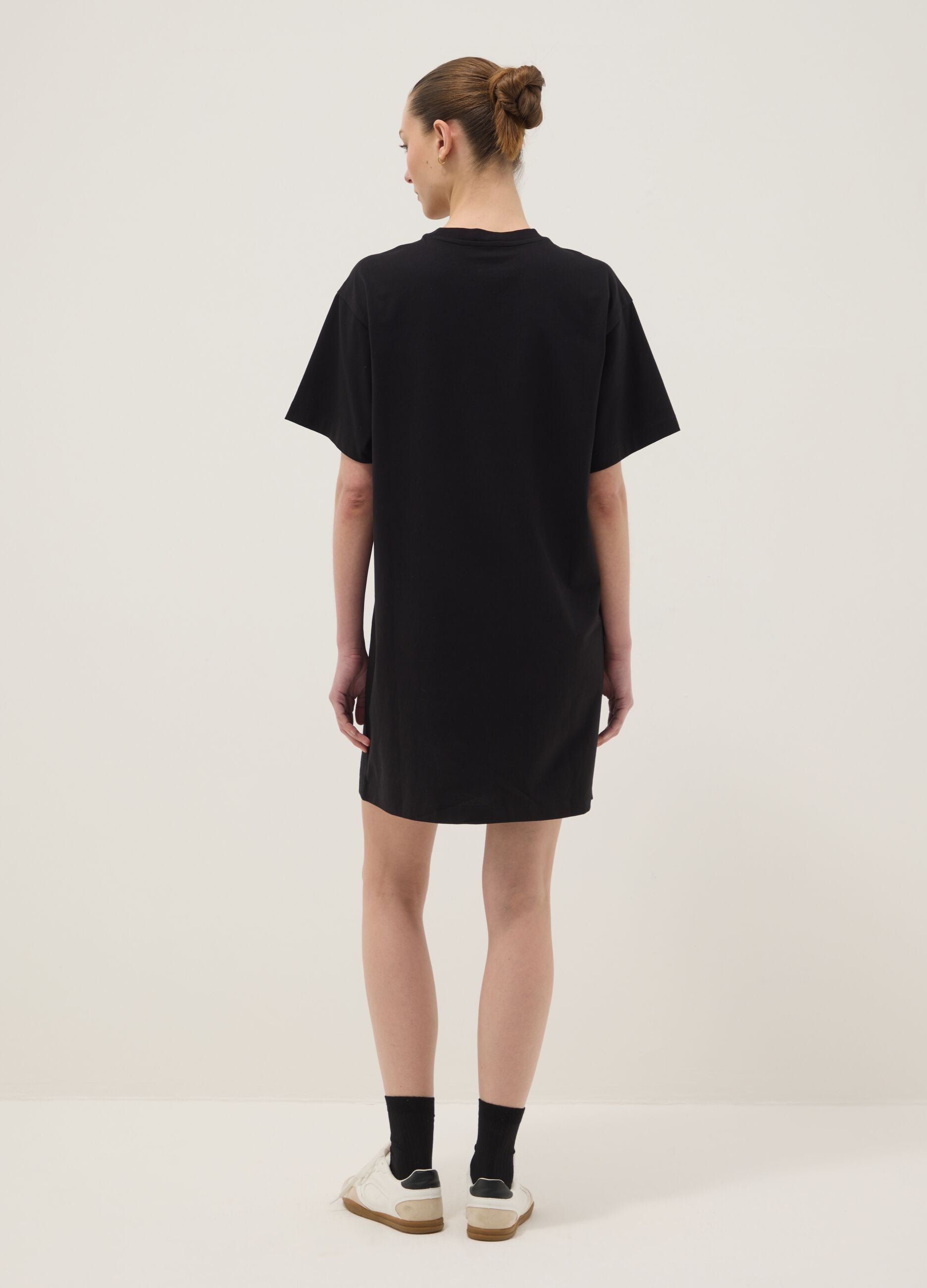 Black pure cotton relaxed-fit dress
