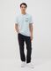 Light blue pure cotton jersey T-shirt with print, regular fit_1