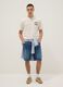 White pure cotton short-sleeve T-shirt, relaxed fit, with print_0