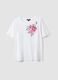 White pure cotton regular fit T-shirt with print_4