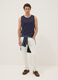 Blue crew-neck cotton vest top, regular fit_1