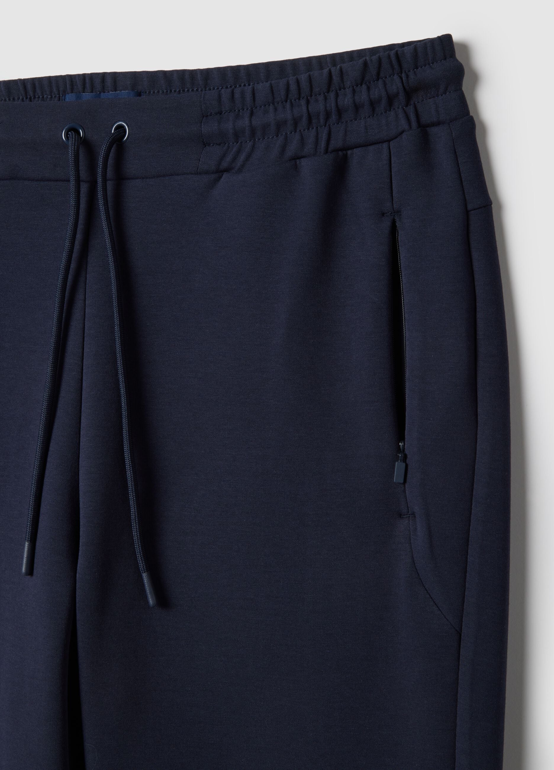 Pantaloni jogger in misto cotone elasticizzato blu regular fit