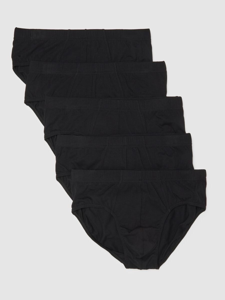 Pack of black stretch cotton regular fit briefs_4