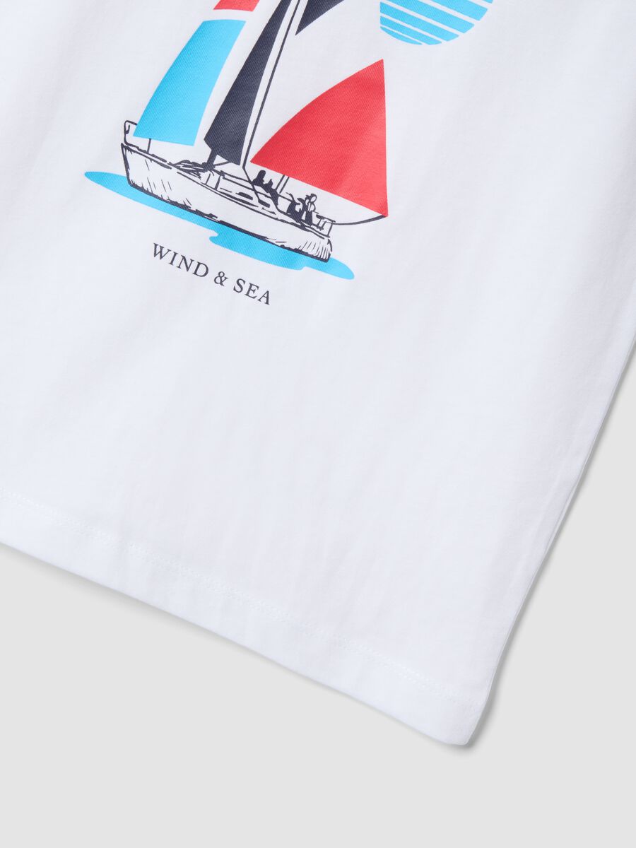 White pure cotton boys&rsquo; vest with sailboat print_3
