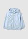 Girls' regular fit metallic blue jacket with zip and hood_0