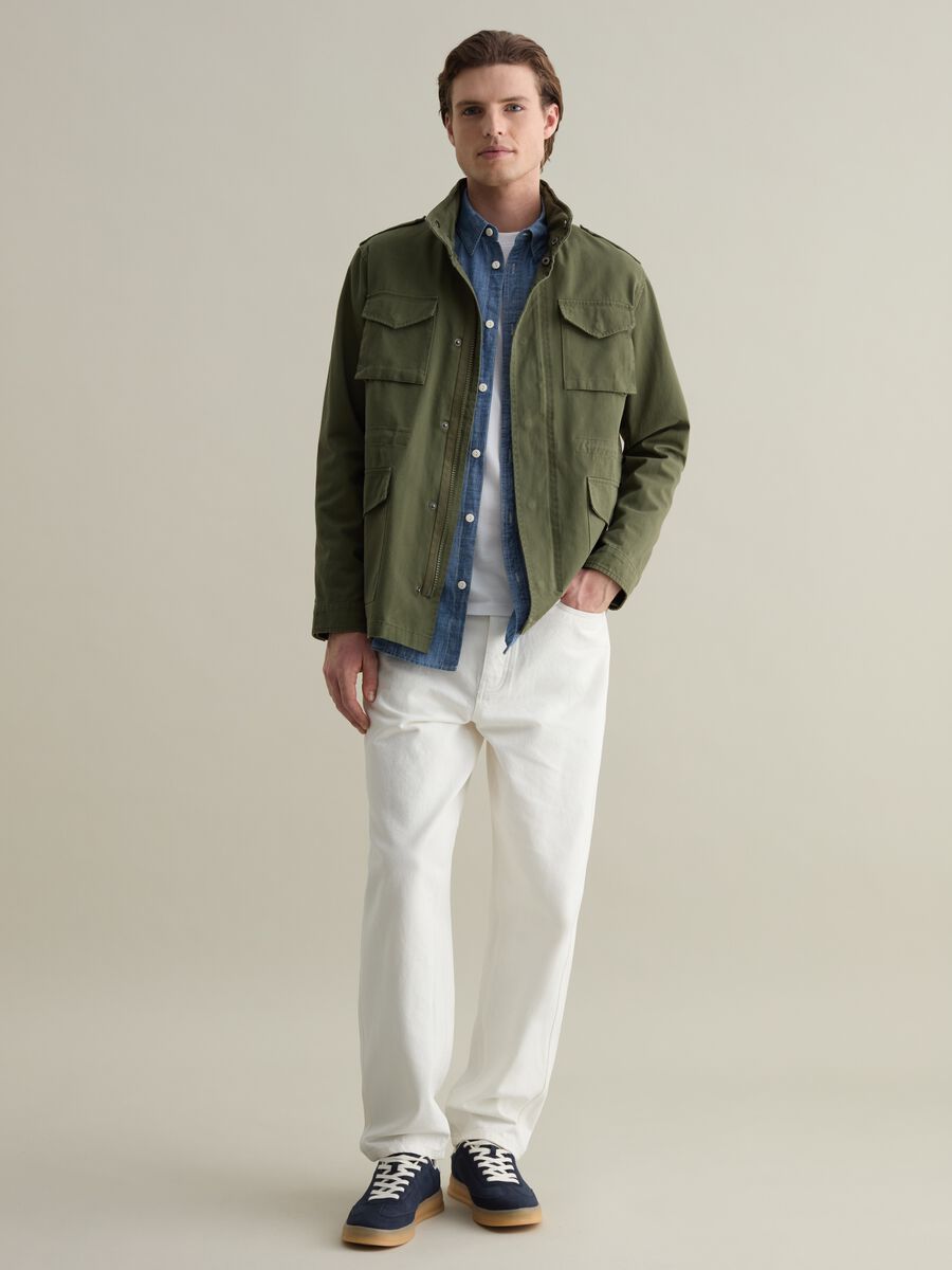Short safari jacket with internal hood_1