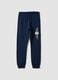 Blue pure cotton jogger trousers with print for boys_3