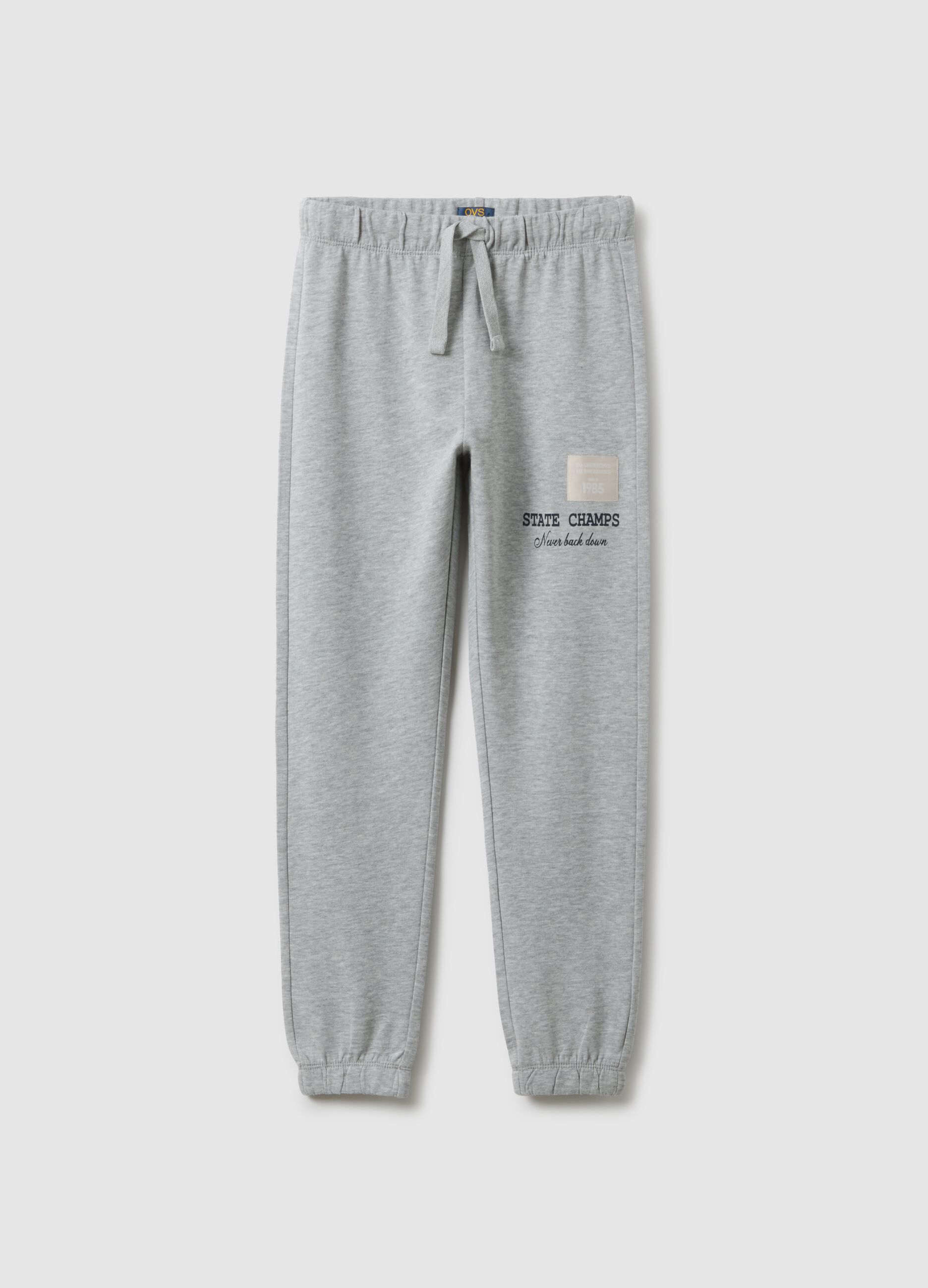 Boys' Grey Jogger Trousers in Pure Cotton Regular Fit